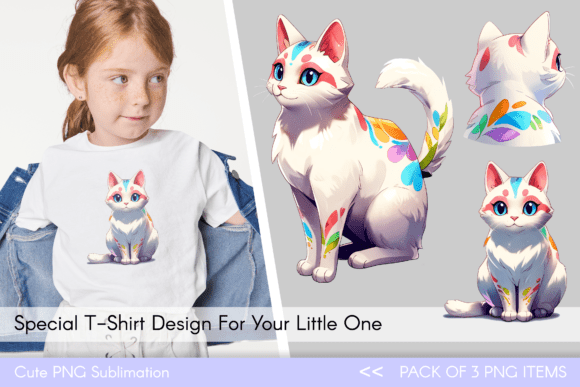 Download Cute Cat Illustrations for Kids. T-Shirt - Illustrations Collection
