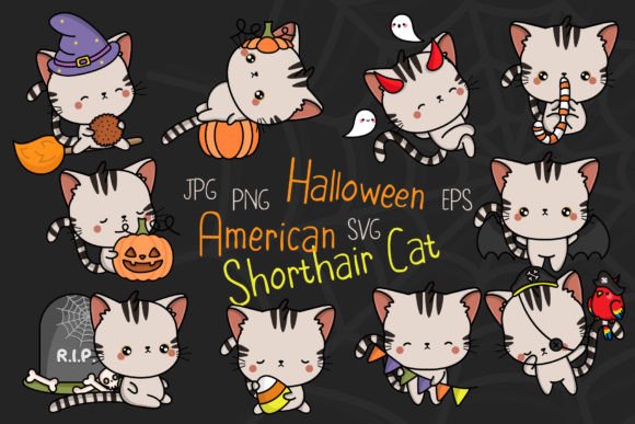 Download Halloween Cute Cat Illustrations - Illustrations Collection