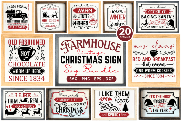 Download Farmhouse Christmas Sign SVG Bundle - Christmas sign svg Collection