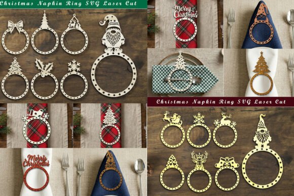 Download Laser Cut Christmas Napkin Ring Bundle - Premium Resources