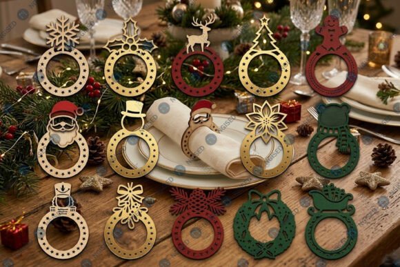 Download Laser Cut Christmas Napkin Ring SVG Bund - Premium Resources