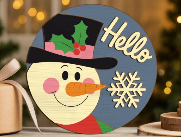 Download Hello Snowman Layered Christmas Sign Svg - Christmas sign svg Collection