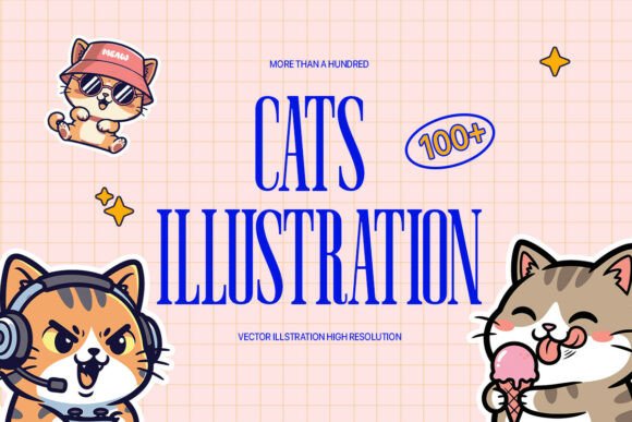 Download Cute Cat Illustrations 100+ - Illustrations Collection