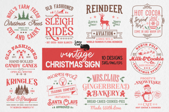Download Vintage Christmas Sign SVG Bundle - Christmas sign svg Collection